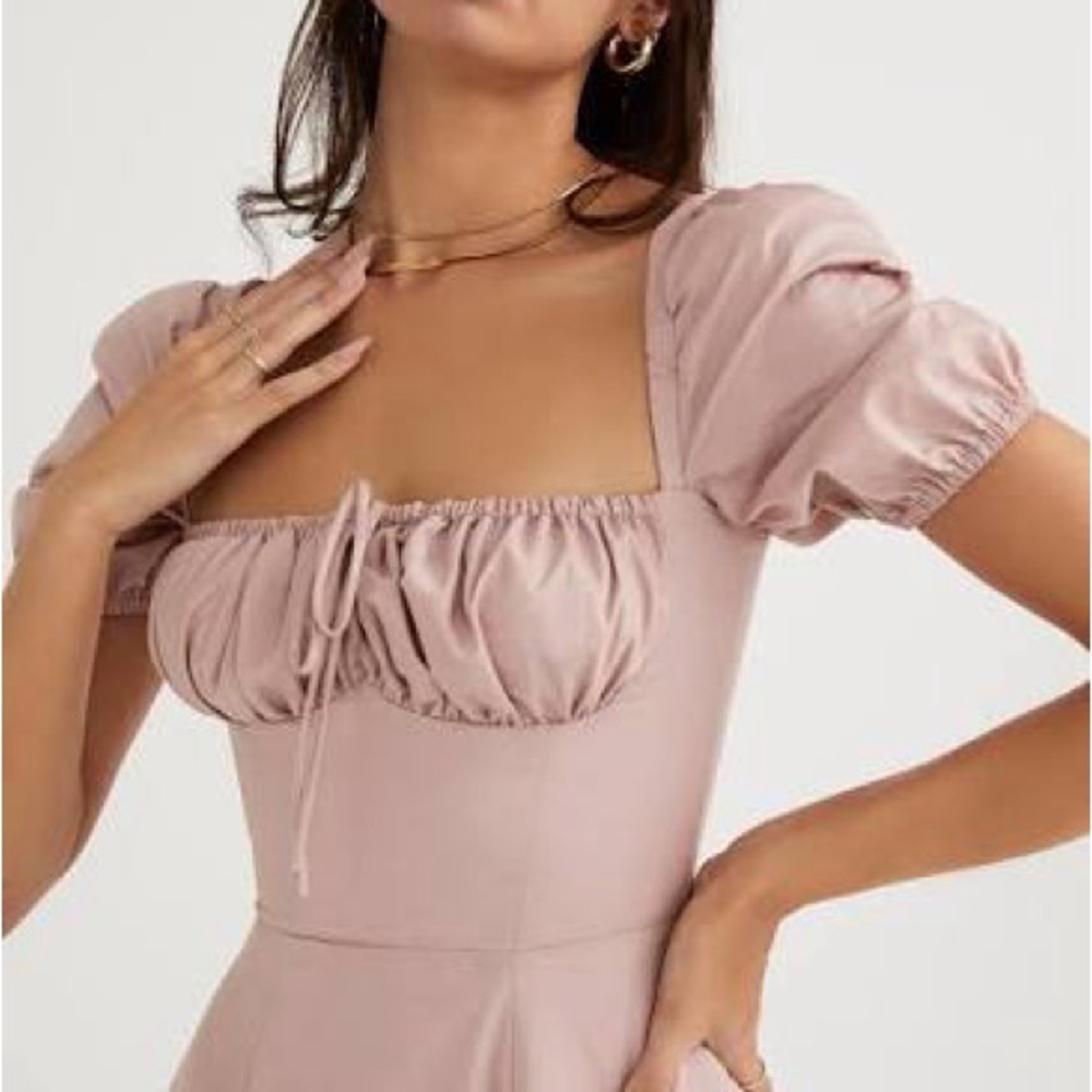 House of CB Blush Pink Mini Dress with Puff Sleeves - Picture 5 of 10